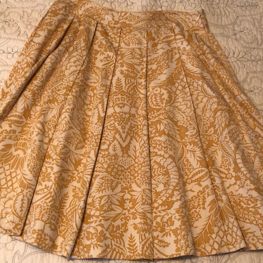 Mustard silk and cotton circle skirt